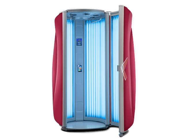 Ultrasun E6 upright sunbed in Dream White Metallic