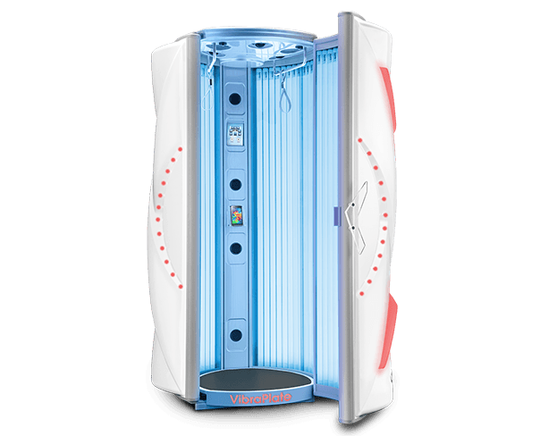 Ultrasun i8 upright sunbed in Dream White Metallic